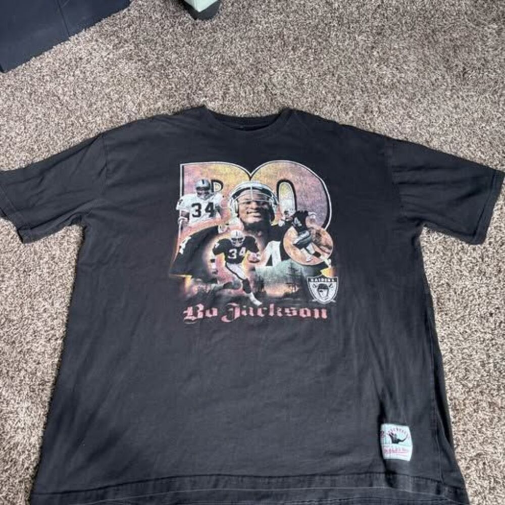 Mitchell & Ness Bo Jackson Los Angeles Raiders Throwbacks T-Shirt Black XXL